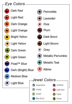 an eye color chart with different colors