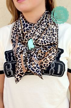 Turquoise Scarf, Classy Cowgirl, Leopard Scarf, Western Chic, Cowgirl Outfits, Cowgirl Style