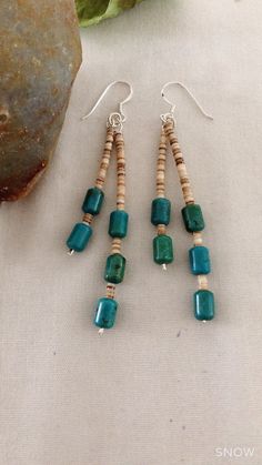 "* Two Hanging Turquoise Stones * Natural Nevada Turquoise *Handmade Item * 925 Sterling Silver *Two Dangle drop Earrings * Length:2,5\" *Free gift box *Free shipping in USA *Ready to ship *Thank you for looking and check out more items in my Etsy shop for more great items and deals! *Https://www.etsy.come/shop/abq925" Turquoise Earrings With Dangling Beads For Summer, Artisan Turquoise Beaded Earrings With Ear Wire, Turquoise Dangle Beaded Earrings For Gift, Turquoise Metal Beaded Dangle Earrings, Turquoise Silver Beaded Dangle Earrings, Diy Earrings Dangle, Earrings Handmade Boho, Bohemian Turquoise Beaded Nickel-free Earrings, Sterling Silver Earrings Handmade