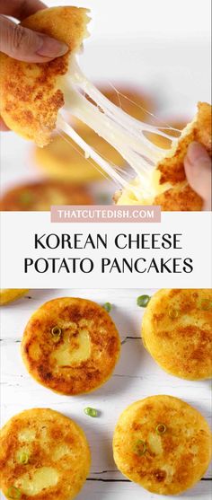 korean cheese potato pancakes Quick Easy Savory Snacks, Delicious Japanese Food, Fun Meals To Make, Savory Food Ideas, Dinner Ideas Asian, Asian Food Party, Cheese Potato Pancakes, Cheesy Meals, Korean Pancake Recipe