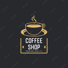 coffee shop logo with a cup of coffee