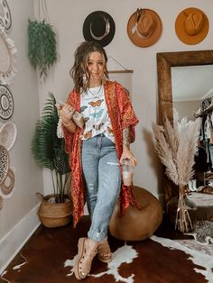 Shop our Influencers' top picks on Amazon Women Casual Work Outfits Summer, Pretty Everyday Outfits, Boho Western Outfits Midsize, Fall Bohemian Oversized Kimono, Oversized Bohemian Kimono With Floral Print, Fall Floral Print Hippie Kimono, Amazon Influencer Outfits, Nursing Fits, Western Spring Outfits