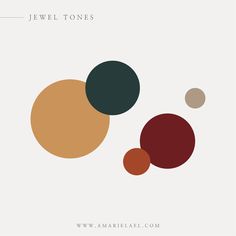 the cover art for jewel tones, featuring three circles and one circle with different colors