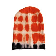 Beanie color is vibrant orange and black with a hint of indigo. A great knit hat you can wear every day, made of cotton fabric with a little stretch to it. Hand tie-dyed using eco-friendly dye in our design studio in Los Angeles, California. No two beanies are exactly the same, but all are similar. Photos show both sides of beanie. Made in California. USA made. One Size Cotton Cap, Spring Cotton Beanie One Size, Casual Cotton Beanie One Size, Cotton Beanie Hat One Size, Casual Cotton Beanie Unisex, Unisex Casual Cotton Beanie, Casual Unisex Cotton Beanie, Casual Red Cotton Beanie, Orange Cotton Summer Hat