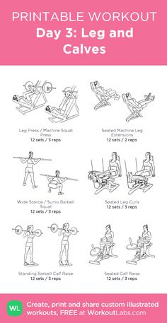 the printable workout poster shows how to do exercises