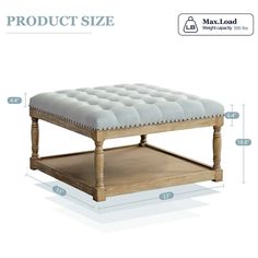 an image of a foot stool with measurements