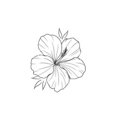 Lily Flower Stencil Tattoo, Palm Tree Hibiscus Tattoo, Colombian Flower Tattoo, Tropical Flower Tattoo Designs, Greek Flower Tattoo, Hibiscus And Plumeria Tattoo, Hawiian Flower, Hawaii Tattoo Ideas