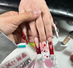 Nail Tech Essentials, Baddie Nails Acrylic, Nail Tech Ideas, Practice Nails, Long French Nails, Nail Suggestions, Claws Nails, Concert Nails, Tattoo Nails