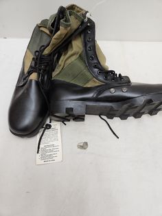 Vintage Military Issued Vietnam Era OD Green Jungle Boots Spike Proctectant Condition-USED in GOOD shape for their age-see pics Size-15 Regular Made in the USA! check us out at www.armysurpluswarehouselexington.com Jungle Boots, Green Jungle, Vintage Military, Vintage Stil, Vietnam, Art Collection, Bathing Beauties, Accessory Gift, Collectibles