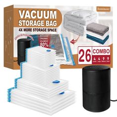 the vacuum storage bag has been packed and is ready to be used for storing items