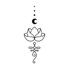 a black and white drawing of a lotus flower