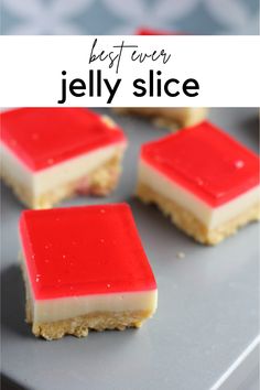 easy jelly slice desserts with red and white frosting