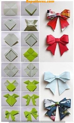 how to make origami bows with paper - step by step instructions for beginners