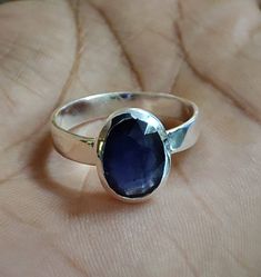 "Natural Certified Blue Sapphire/Neelam 925 sterling silver Adjustable Rashi Ratan Ring For Men & Women Product  : Ring Gemstone : Blue Sapphire (Neelam) Stone Size :  3.70 ct- 10 ct. (4 to 11 Ratti) Metal : Panch Dhatu Natural Certified Blue Sapphire/ Neelam Silver Astrology Ring For Men And Women . The product in display is a Gemstone and it is finished in an attractive Blue color. The Blue Sapphire Gemstones popularly known as Neelam is the stone of Saturn (Shani) and is widely known for its Neelam Ring, Neelam Stone, Ring Sapphire, Blue Sapphire Ring, Ring For Men, Blue Sapphire Rings, Natural Blue Sapphire, Ring Gemstone, Sapphire Gemstone