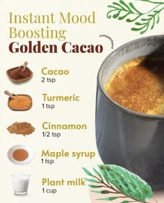 Ceremonial Cacao Recipe, Sick Tea, Tea Blending, Cacao Ceremony, Cacao Recipes, Moon Milk, Plats Healthy, Boost Your Mood, Healthy Drinks Recipes