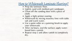 the instructions for how to paint laminate floor