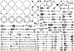 an assortment of different arrows and circles