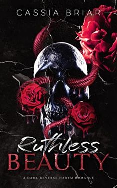 a book cover with a skull and roses on it