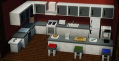 Minecraft Furniture Mod, Furniture Minecraft, Minecraft Kitchens, Modern Minecraft Houses, Case Minecraft, Mine Minecraft, Minecraft Kitchen Ideas, Minecraft Interior Design, Mod Furniture