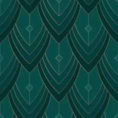 an art deco style wallpaper pattern in green