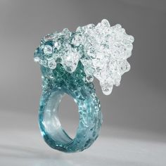 This ocean wave oversized chunky ring is a large cocktail statement ring (water glass ring) with a wide band ring. This waterproof ring is an unique mermaidcore gift for sea and ocean lovers. Ring SIZE by ORDER from 45.5 to 72.3 ISO = from 3 1⁄2 US to 14 US. If you need another size please contact me ) Materials: glass All ocean vibe jewelry are handcrafted by me in my studio in Aveiro, Portugal. Please note that all jewelry in the DriftLand Shop is handmade TO ORDER, ensuring each piece is uniq Surfer Jewelry, Wave Jewelry, Ocean Gifts, Beachy Jewelry, Chunky Ring, Wave Ring, Big Rings, Ocean Inspired, Beautiful Gift Wrapping