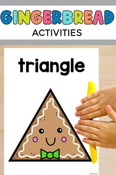 a gingerbread themed activity for kids to practice their writing skills with the word triangle