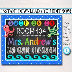 this is an instant classroom sign for kids to use in their room or playroom