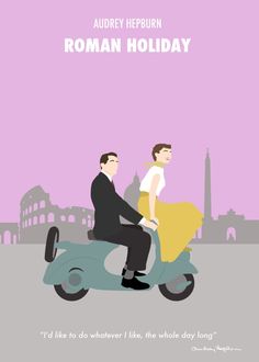 a man riding on the back of a scooter next to a woman wearing a yellow dress