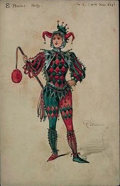 a drawing of a man in costume holding a tennis racquet