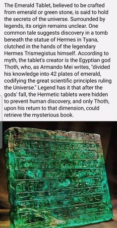 an article about the emerald table