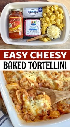 this easy cheesy baked tortellini casserole is the perfect meal for busy nights