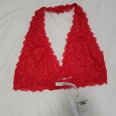 Nwt Intamately Free People Red Halter Bra Lacy Halter Bra, Free People Intimates, Halter Style, Women's Intimates, Free People, Bra, Red, Closet, Women Shopping