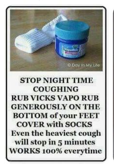 Vic Vaporub, Vapo Rub, How To Stop Coughing, Asthma Remedies, Sick Remedies, Home Remedy For Cough, Cough Remedies, Cold Remedies