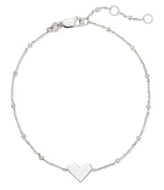 From Kendra Scott&#x2C; this Ari Heart Sterling Silver Delicate Bracelet features:Sterling silver 6.5" L 1" extenderLobster Claw ClosureImported. Kendra Scott Silver, Silver Heart Bracelet, Birthday Wishlist, Formal Style, Heart Bracelet, Dillard's, Kendra Scott, Silver Heart, Delicate Bracelet