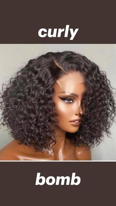 Lace Front Wigs Human Hair, Frontal Hairstyles, Brazilian Remy Hair, Curly Hair Wig, Curly Human Hair Wig, Curly Lace Front Wigs, Short Hair Over 60, Wigs Human Hair, Short Bob Wigs