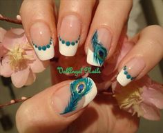 Ongles Gel Violet, Do It Yourself Nails, Peacock Nails, Feather Nail Art, Feather Nails, Art Deco Nails