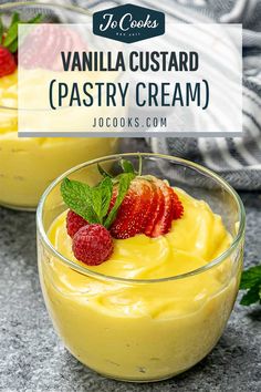 two bowls filled with vanilla custard pastry cream