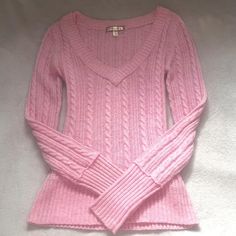 rare vintage coquette aeropostale pink cable knit... - Depop 2000s Sweater, Gyaru 2000s, Roblox Clothing, Pink Cable Knit Sweater, Vintage Coquette, Salt Air, Y2k Coquette