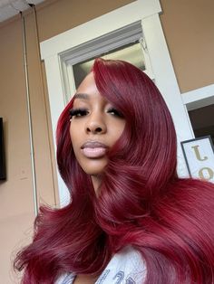 Reddish Ginger Hair Black Women, Red Flip Over Quick Weave, 21st Birthday Hair, Red Wig Hairstyles For Black Women, Red Hair Black Women, Black Women Hair Color, Black Hairstyles With Weave, Hair Color For Women