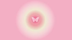 a pink background with a butterfly in the center and light at the end of it