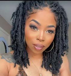 Faux Starter Locs, Loose Locs Hairstyles For Women, Locs Shoulder Length Styles, Shoulder Locs Styles, Textured Locs Styles, Formal Locs Hairstyles Black Women, Medium Length Locs Black Women, Braids On Top Of Locs, Locs On Black Women Natural