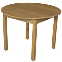 a round wooden table with two legs