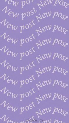 the word new post is written in white on a purple background with black and white letters