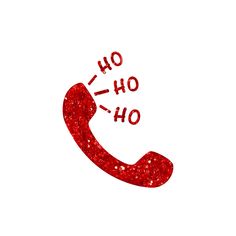 a red phone with the words ho ho written on it