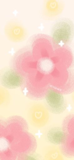 an abstract background with flowers and hearts