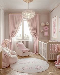 A pink and beige nursery room featuring soft pink walls, beige furniture, and gentle pastel accents. The serene color palette creates a warm, cozy atmosphere, perfect for a peaceful and stylish space for little ones. #PinkAndBeigeNursery #NurseryDecor #SoftInteriors Cute Pink Nursery, Baby Girl Nursery Blush Pink, Girls Nursery Ideas Pink, Nursery Room Paint Colors, Pink And Beige Nursery, Pink Accent Wall Nursery, White And Pink Nursery, Nursery Ideas Pink