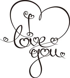 the words i love you written in cursive writing