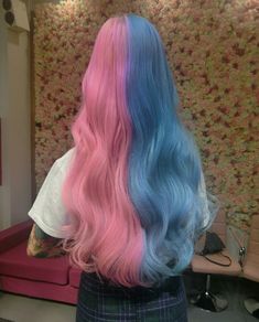 Pink And Blue Hair, Blue And Pink Hair, Epic Hair, Colourful Hair