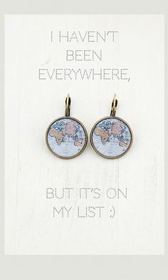 Old Blue World Map Earrings - Globe Photo Image Jewelry Earrings - Antique Atlas Picture Earrings - Gift for Women Explorer and Traveler Vintage Everyday Earrings With Ear Wire, Vintage Hypoallergenic Brass Earrings, Vintage Nickel-free Earrings For Everyday, Vintage Brass Hypoallergenic Earrings, Hypoallergenic Vintage Brass Earrings, Map Earrings, Globe Earrings, Picture Earrings, Light Blue Earrings