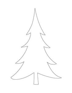 the outline of a pine tree on a white background, with one line drawn out